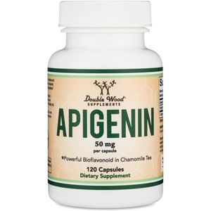 Double Wood Apigenine | 120 vegan capsules | 50 mg per capsule | Apigenin | supplement