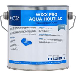 Wixx PRO Aqua Houtlak Satin - 2.5L - RAL 7021 | Zwartgrijs