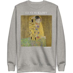 Gustav Klimt 'De Kus' (""The Kiss"") Beroemd Schilderij Sweatshirt | Unisex Premium Sweatshirt | Carbon Grijs | L