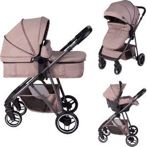 X Adventure Combi 3 in 1 Kinderwagen Rover - Taupe - Inc. Reiswieg, Zitting & Autostoel