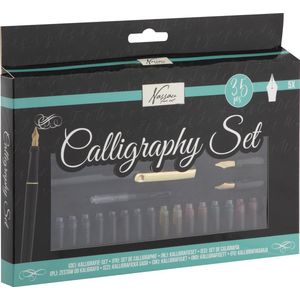 Nassau Fine Art Kalligrafie Set - 35-delig - Kalligrafiepennen & Handlettering Benodigdheden - Inclusief Gekleurde Inkt