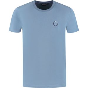 Ballin Amsterdam - Heren Regular fit T-shirts Crewneck SS - Mid Blue Grey - Maat XS