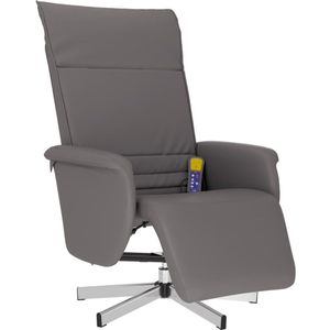vidaXL - Massagestoel - Grijs - Verstelbaar met Voetensteun - Kunstleer