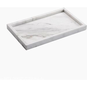 Hars badkamerdienblad marmerkleurig - make-uptafel sieradenbord serveerschaal - 20 x 10 cm