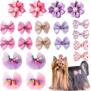 Nordivar - Set van 20 Kleine Haarstrikken voor Honden in Diverse Kleuren en Stijlen - Haaraccessoires voor Feest, Festival en Picknick