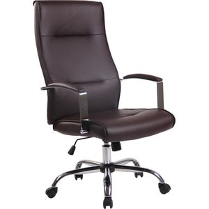 Bureaustoel - Ergonomische bureaustoel - Design - In hoogte verstelbaar - Kunstleer - Donkerbruin - 63x72x124 cm
