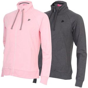 2-Pack Donnay - Stretch Vest met kraag (Jamie) - Sporttrui - Dames - Pink/Charcoal-marl (1346) - maat S