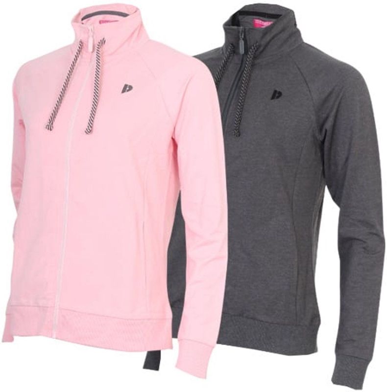 2-Pack Donnay - Stretch Vest met kraag (Jamie) - Sporttrui - Dames - Pink/Charcoal-marl (1346) - maat S