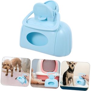Opvouwbare Poepschep - Pooper Scooper Hondenpoep Schep - Poepzakjes Dispenser - hondenpoepschep van kunststof - Poepschep hond of kat - Alternatief voor hondenpoepzakjes - Hondenpoepgrijper - Hondenpoepschep - blauw