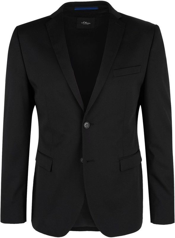 s.Oliver BLACK LABEL - Colbert - Zwart - Wasbaar - Slim Fit