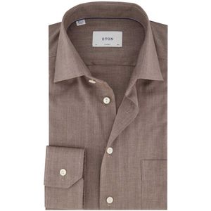Eton - Classic Fit - Overhemd - Beige - Katoen