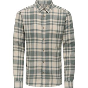 Only & Sons - Geblokt Overhemd - Balsam Groen - 100% Katoen