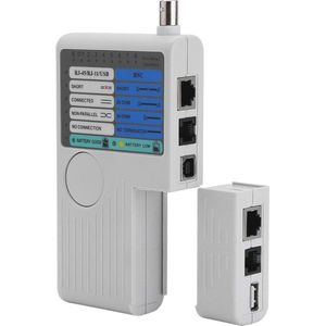 4-in-1 Netwerkkabeltester voor RJ45, RJ11, USB en BNC – Kabeltester met LED Indicator
