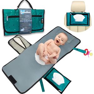Greenfeet Luiertas, luiertas voor baby's tot peuterleeftijd met comfort-XL-hygiënische aankleedmat voor onderweg, antislip vak voor vochtige doekjes voor alle maten, luiertas, organizer