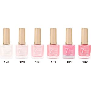 Easy Paris - Set met 6 Flesjes Parelmoer Nagellak - Wit/Ivoor/Roze - Inhoud per flesje 13 ml.
