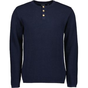 Blue Seven heren trui - heren trui met knopen - donkerblauw - 376402 - maat XL