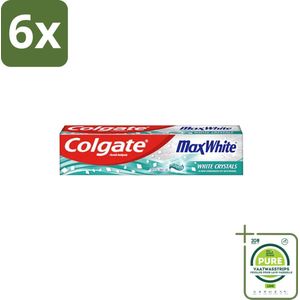 Colgate - Max White - Whitening Crystals - Tandpasta - 100ml - Voordeelverpakking - 6 stuks - Tandpasta - Whitening