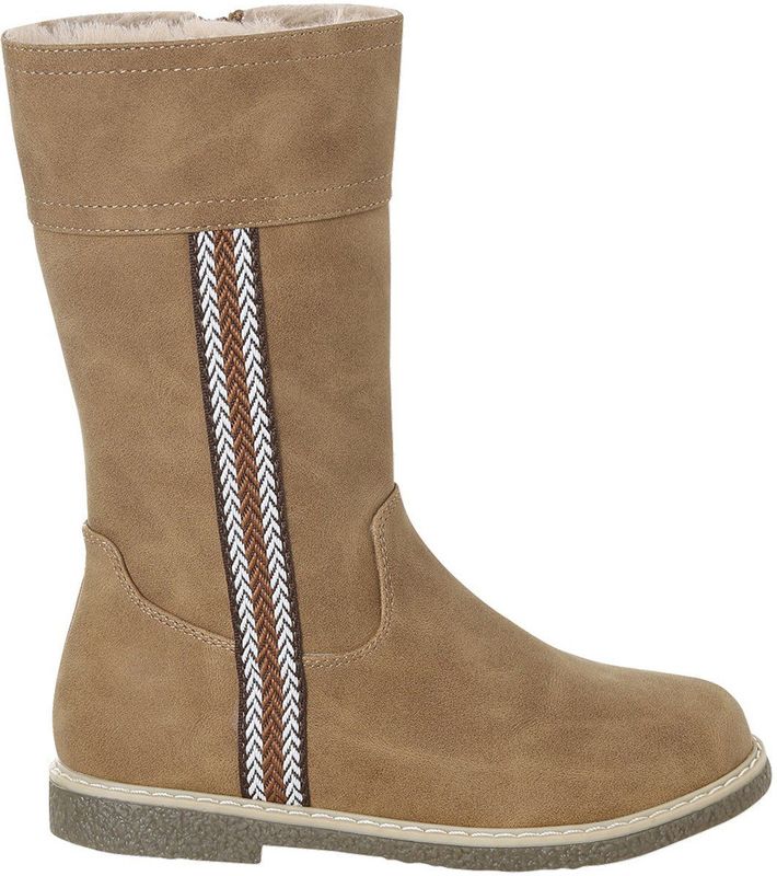Laarzen - Taupe - Gevoerde Laarzen met Rits voor Meisjes