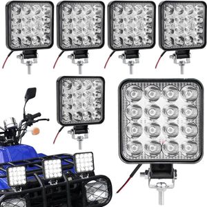 Led-werklampen 48 W offroad koplampen 12 V/24 V extra werklicht IP67 waterdicht achteruitrijlichten voor auto SUV vrachtwagen tractor of zwaar apparaat - 6 stuks