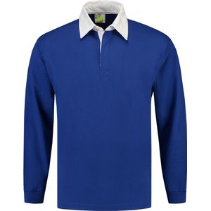 L&S Rugby Shirt voor heren in de kleur Royal Blue maat XXXL