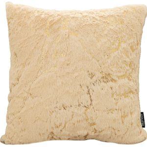 Marble Furry Beige Kussenhoess-sPolyester / Imitatiebonts-sMarmer Beige / Gouds-s45 x 45 cm