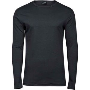 Tee Jays Heren-T-shirt met lange mouwen in Interlock (Donkergrijs)