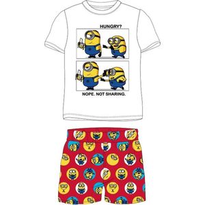 Minions shortama/pyjama Hunry? rood katoen maat 104