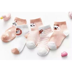 5 paar New born Baby sokken - Set Babysokjes - 0-6 maanden - Oranje Babysokken - multipack - Dierensokken - Beestenboel - Baby Sokken - New born sokken - Kraamcadeau voor Jongen of Meisje - Babyshower Cadeau - Kraammand