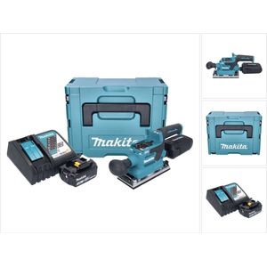 Makita DBO 382 RF1J Accuschuurmachine 18 V 93 x 185 mm borstelloos + 1x oplaadbare accu 3.0 Ah + lader + Makpac