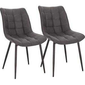 Rootz moderne eetkamerstoelen - ergonomische zitplaatsen - stijlvolle keukenstoelen - duurzaam, comfortabel, veelzijdig - metalen poten - 85,5 cm x 46 cm x 40,5 cm (set van 2)