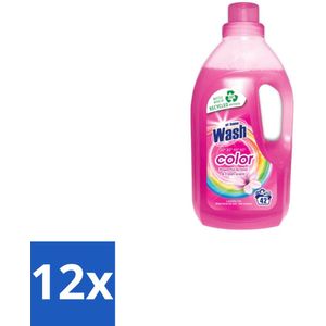 At Home - Wash - Wasmiddel - Gekleurde Was - Frisse Geur - 42 Wasbeurten - Voordeelverpakking - 12 stuks