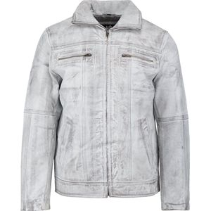 Urban 5884® - Calvin - Heren - Lams Leren Jack - Casual Jas - Grijs - Maat S