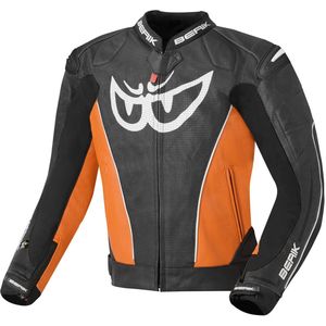 Berik - Street - Leren Motorjas - Zwart Oranje