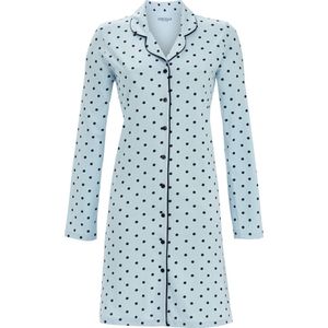 Katoenen doorknoopnachthemd ijsblauw - Blauw - Maat - 36