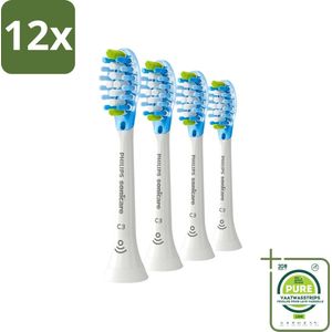 Philips Sonicare - Opzetborstels - C3 Premium Plaque Defense - Grondige Reiniging - 4 opzetborstels - HX9044/17 - Voordeelverpakking - 12 stuks - Philips Sonicare - Tandenborstel opzetborstels