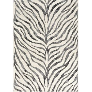 SURYA Vloerkleed - Woonkamer, Slaapkamer - Boho Zebra vloerkleed CYBELE - Antraciet/Beige - 120x170 cm