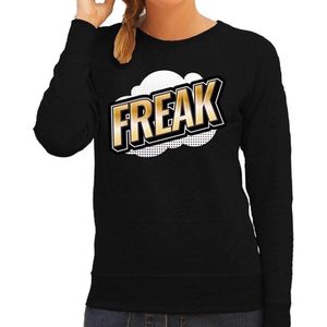 Foute Freak sweater in 3D effect zwart voor dames - foute fun tekst trui / outfit - popart XS