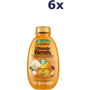 6x Garnier Ultimate Blends Core Argan & Camellia Shampoo 400ml