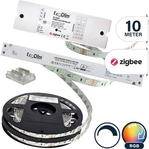 Led strip 10 meter RGB Zigbee - SMD - 24V - Complete set - Afknipbaar & verlengbaar - met 3M plakstrip - 60 LED/m - IP20 - 70um - R2R