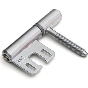 DX - Inboorpaumelle - Ø 14 mm - grijze nylon ring - voor houten deuren en metalen kozijnen - staal satijn verchroomd
