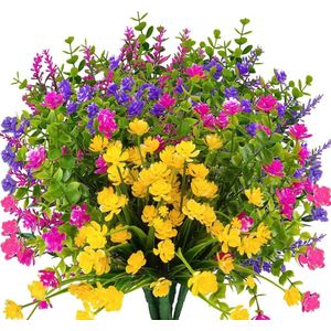 Kleurrijke Kunstbloemen voor Buiten en Binnen - UV-bestendig - 12 stuks