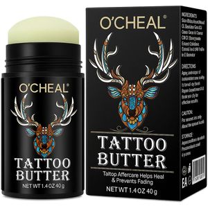 O'CHEAL |Tattoo Boter Roller Stick | Tattoo care stick | Tattoo Butter / Boter Tatoeage | Vegan | Tattoo Kleurfixatie, hydraterend, huidvoedend, zacht, tattoo-crème, Tattoo Vaseline | Nieuwe Tattoo Bescherming & Kleur behoud | Tattoo Verzorging | # 1