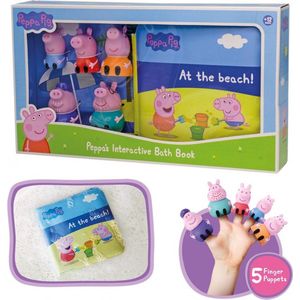 Peppa Pig Badboekje Interactief - Met 5 Speelfiguren - Vingerpoppen en Boek voor in Bad