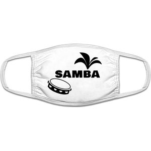 Samba mondkapje | muziek | gezichtsmasker | bescherming | bedrukt | logo | Wit mondmasker van katoen, uitwasbaar & herbruikbaar. Geschikt voor OV