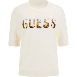 Guess Sweatshirt Ss Cn Layla Boxy Logo Swtr - Streetwear - Vrouwen