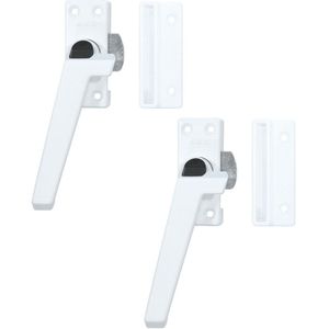 AXA Raamsluiting 2 stuks - Model 3308 - Raamkruk - Afsluitbaar met knop - Links naar buiten draaiend - Aluminium Wit