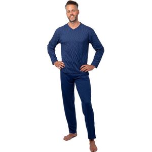 Amantes Pyjama Heren Royal blauw Allover V Hals - Maat M