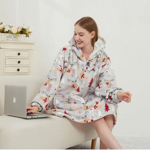 Sherpa Fleece Deken Hoodie - Oversized Draagbare Deken - Uniseks - Superwarm en Behaaglijk - Pluche Flanellen Capuchon Deken met Grote Zak - Cadeau-idee