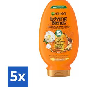 5 x Garnier Loving Blends Argan- en Cameliaolie Conditioner 250 ml - Voedende Conditioner - Glans Conditioner - Natuurlijke Conditioner - Siliconen Vrij - Duurzame Conditioner