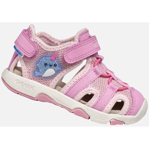 GEOX - SANDAAL MULTY - Sandalen - Donkerroze - Textiel en Lederlook